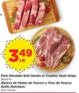 Food 4 Less Pork Shoulder Butt Steaks or Country Style Strips offer