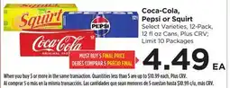 Food 4 Less Coca-Cola, Pepsi or Squirt offer