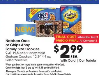 Ralphs Nabisco Oreo or Chips Ahoy Family Size Cookies offer