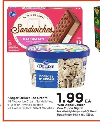 Food 4 Less Kroger Deluxe Ice Cream offer