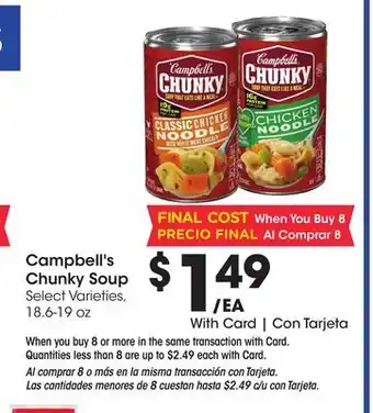 Ralphs Campbell's Chunky Soup offer