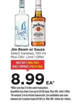 Food 4 Less Jim Beam or Sauza offer