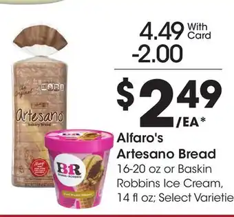 Ralphs Alfaro's Artesano Bread offer