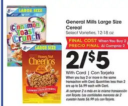 Ralphs General Mills Large Size Cereal offer