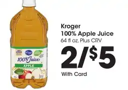 Ralphs Kroger 100% Apple Juice offer