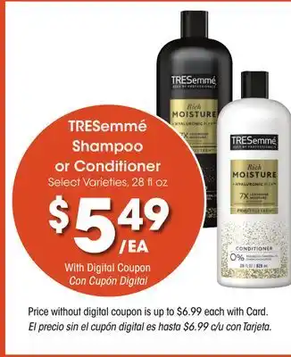 Ralphs TRESemmé Shampoo or Conditioner offer