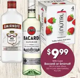 Ralphs Bacardi or Smirnoff offer