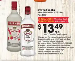 Ralphs Smirnoff Vodka offer