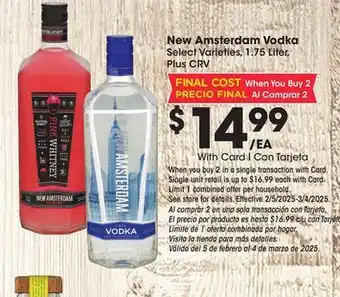 Ralphs New Amsterdam Vodka offer