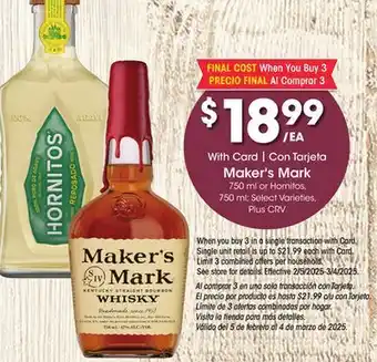 Ralphs Maker's Mark offer