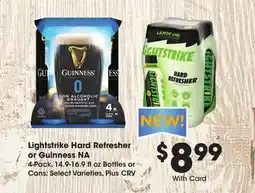 Ralphs Lightstrike Hard Refresher or Guinness NA offer