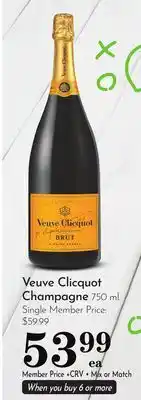 Pavilions Veuve Clicquot Champagne offer