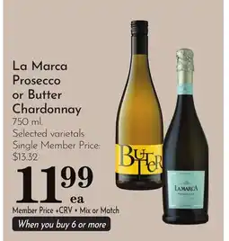 Pavilions La Marca Prosecco or Butter Chardonnay offer