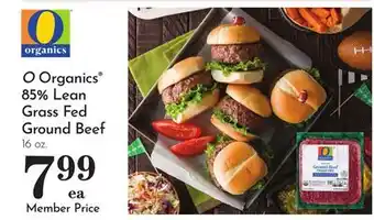 Pavilions O Organics 85% Lean Grass Fed Ground Beef offer