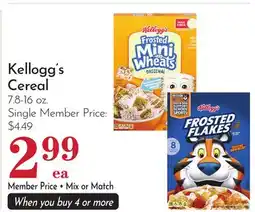 Pavilions Kellogg's Cereal offer