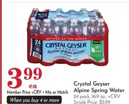 Pavilions Crystal Geyser Alpine Spring Water offer