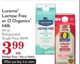 Pavilions Lucerne Lactose Free or O Organics Milk offer