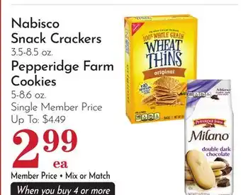 Pavilions Nabisco Snack Crackers 3.5-8.5 oz. Pepperidge Farm Cookies 5-8.6 oz offer