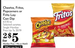 Pavilions Cheetos, Fritos, Popcorners or Frito Lay Can Dip offer