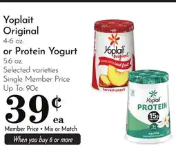 Pavilions Yoplait Original 4-6 oz. or Protein Yogurt 5.6 oz offer