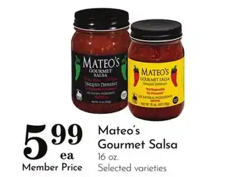 Pavilions Mateo's Gourmet Salsa offer