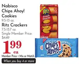 Pavilions Nabisco Chips Ahoy! Cookies 9.5-13 oz. Ritz Crackers 7.5-13.7 oz offer