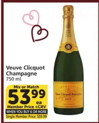 Vons Veuve Clicquot Champagne offer