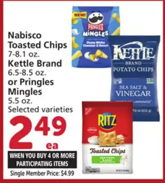 Vons Nabisco Toasted Chips 7-8.1 oz. Kettle Brand 6.5-8.5 oz. or Pringles Mingles 5.5 oz offer