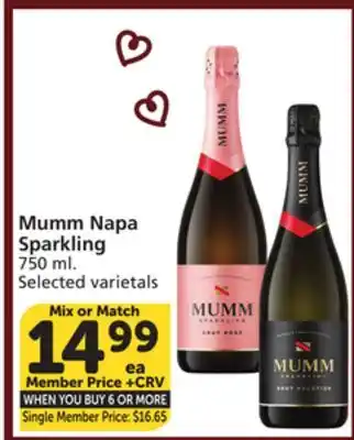 Vons Mumm Napa Sparkling offer