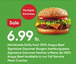 Stater Bros Handmade Daily from 100% Angus Beef Signature Gourmet Burgers offer