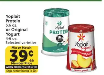 Vons Yoplait Protein 5.6 oz. or Original Yogurt 4-6 oz offer