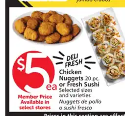 Vons Chicken Nuggets 20 pc. or Fresh Sushi offer