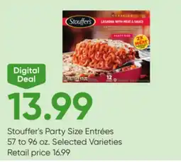 Stater Bros Stouffer's Party Size Entrées offer