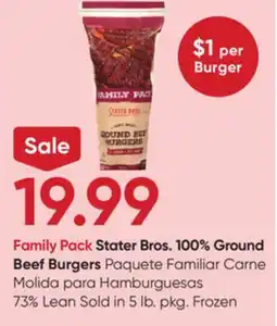 Stater Bros Family Pack Stater Bros. 100% Ground Beef Burgers offer