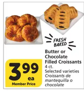 Vons Butter or Chocolate Filled Croissants offer