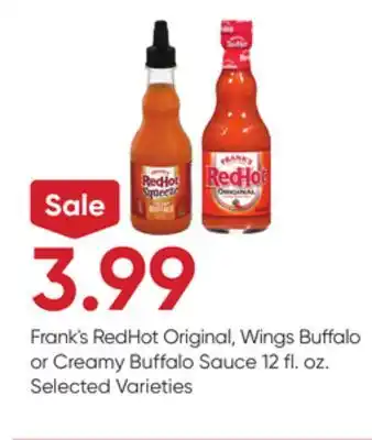 Stater Bros Frank's RedHot Original, Wings Buffalo or Creamy Buffalo Sauce offer