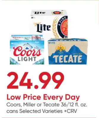 Stater Bros Coors, Miller or Tecate offer