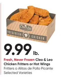 Stater Bros Cleo & Leo Chicken Fritters or Hot Wings offer