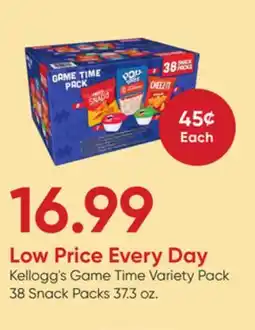 Stater Bros Kellogg's Game Time Variety Pack 38 Snack Packs offer