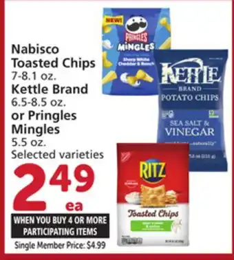 Albertsons Nabisco Toasted Chips 7-8.1 oz. Kettle Brand 6.5-8.5 oz. or Pringles Mingles 5.5 oz offer