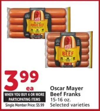 Albertsons Oscar Mayer Beef Franks offer