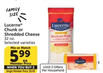 Albertsons Lucerne Chunk or Shredded Cheese offer