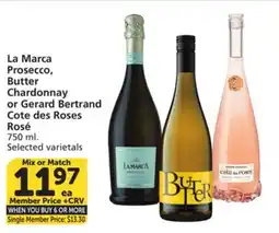 Albertsons La Marca Prosecco, Butter Chardonnay or Gerard Bertrand Cote des Roses Rosé offer