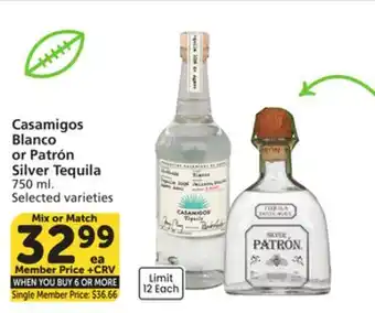 Albertsons Casamigos Blanco or Patrón Silver Tequila offer