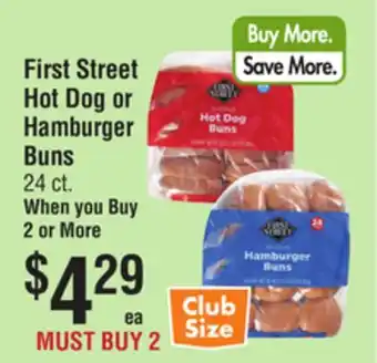 Smart & Final First Street Hot Dog or Hamburger Buns offer