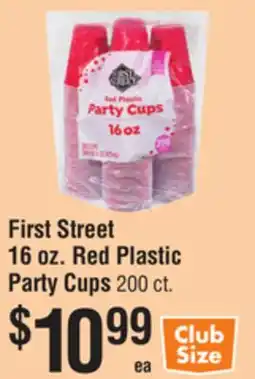 Smart & Final First Street 16 oz. Red Plastic Party Cups offer