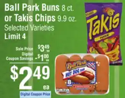 Smart & Final Ball Park Buns or Takis Chips offer