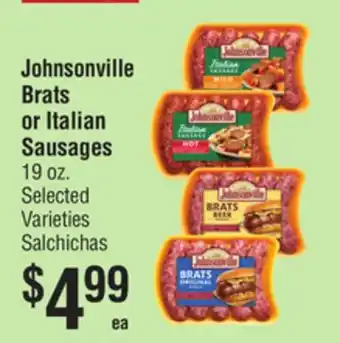 Smart & Final Johnsonville Brats or Italian Sausages offer