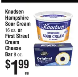 Smart & Final Knudsen Hampshire Sour Cream or First Street Cream Cheese Bar offer