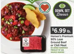 Heinen's Heinen's Premium 90% Lean Ground Beef or Chili Meat offer